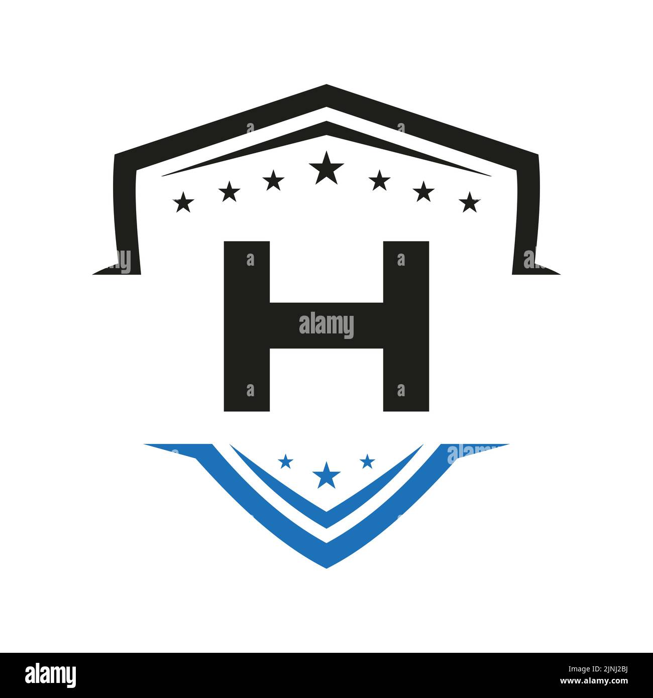 Letter H Automotive Shield Logo Vector Template. Transportation Logo Symbol Stock Vector