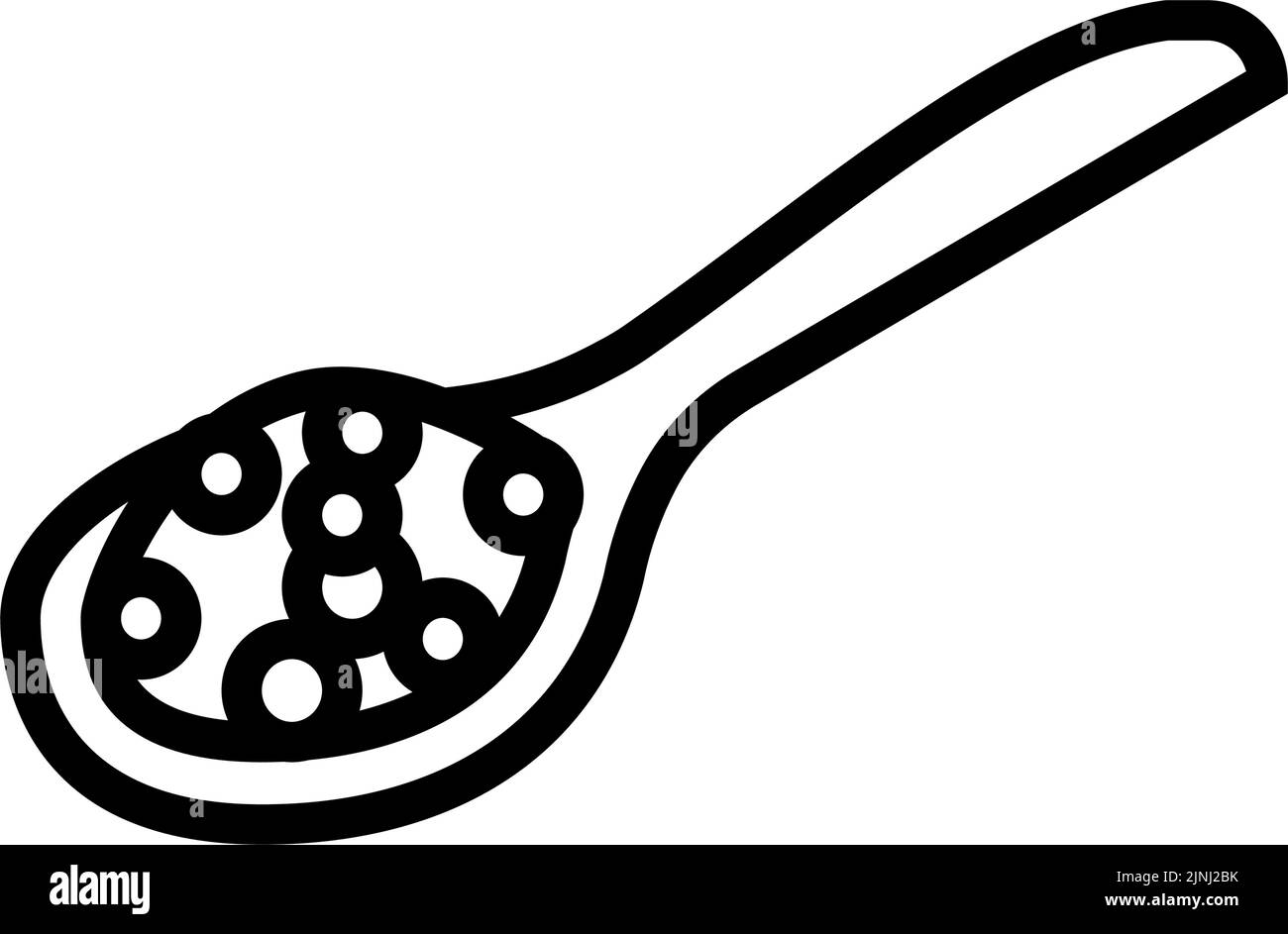 pepper wooden spoon line icon vector illustration Stock Vector Image