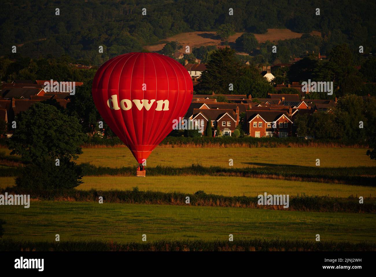 A balloon flies over Bristol, during the Bristol International Balloon Fiesta 2022. Picture date: Friday August 12, 2022. Stock Photo