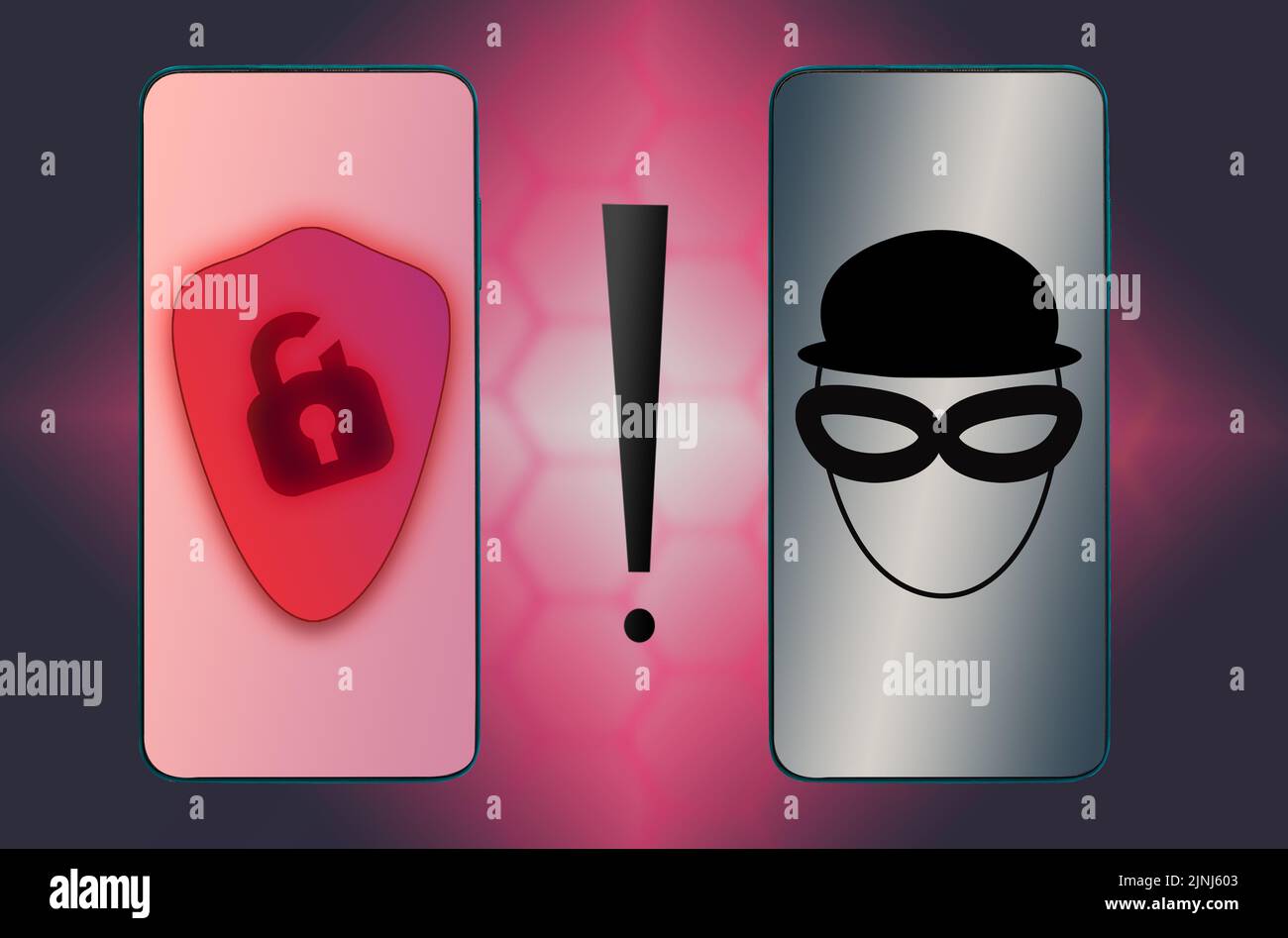 Phishing and data leakage from a smartphone. An attacker hacks the ...