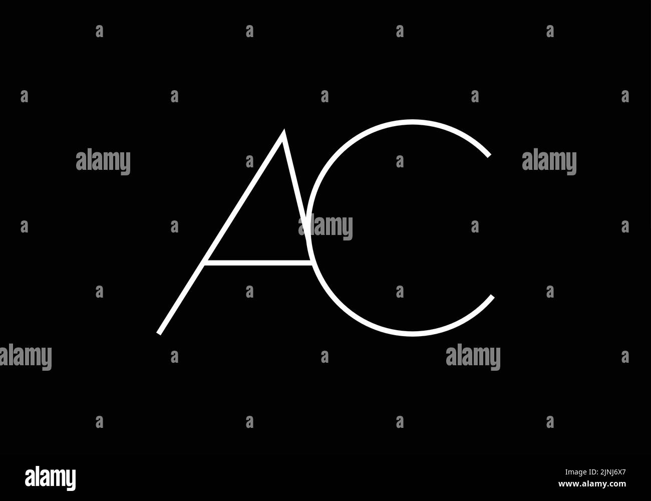 alphabet letters monogram icon logo AC or CA Stock Vector