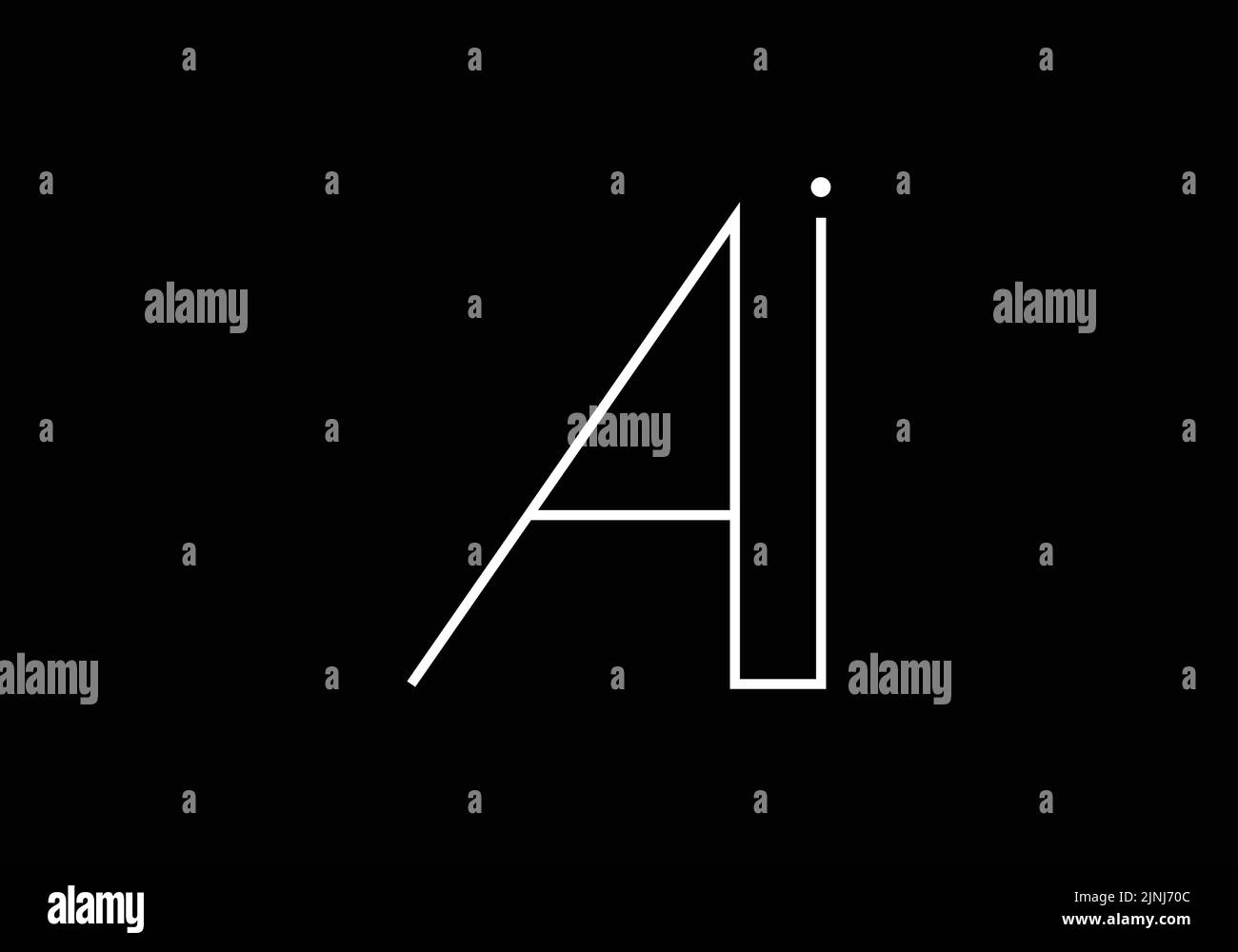 alphabet letters monogram icon logo AI or IA Stock Vector