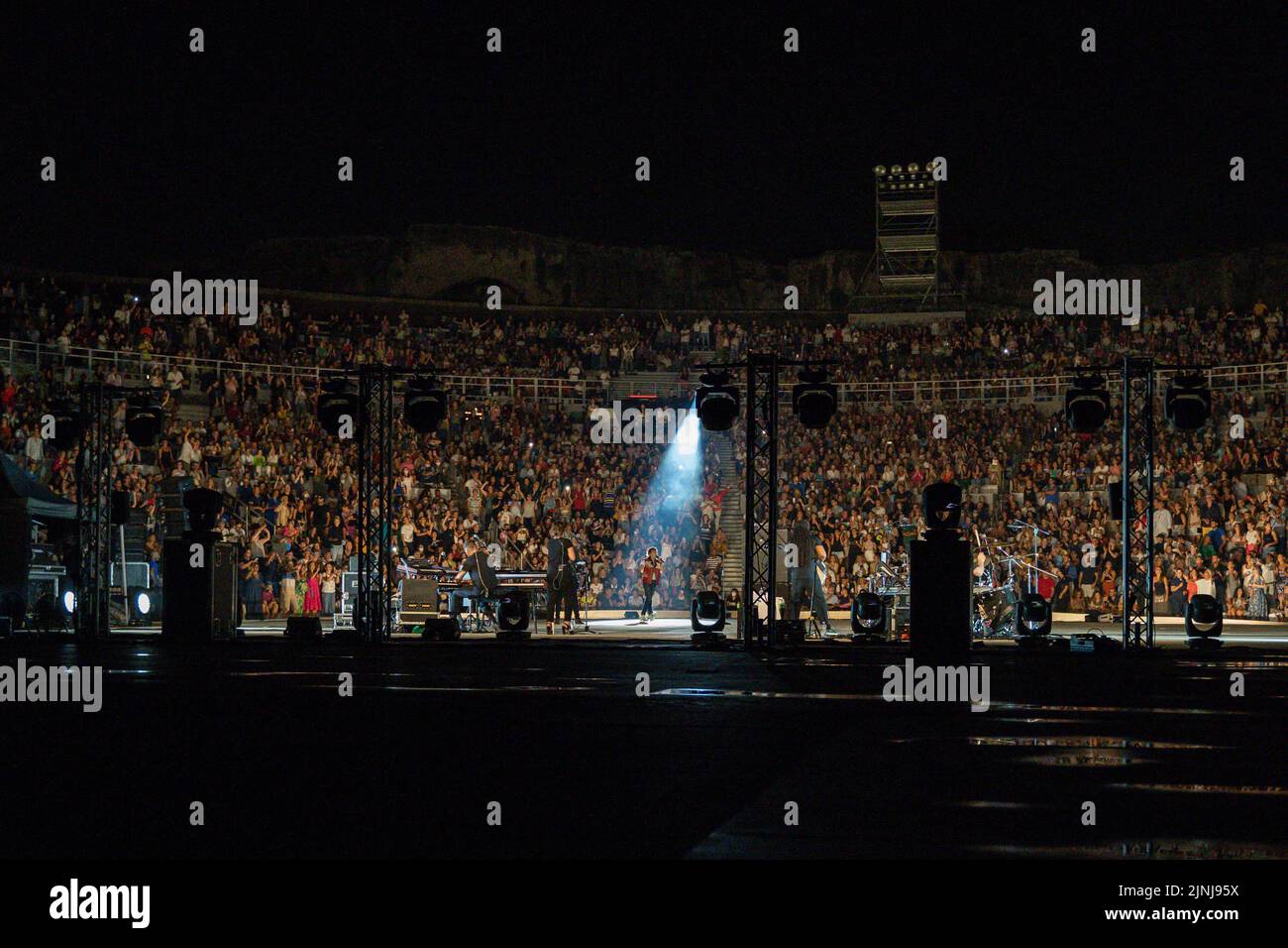 Siracusa, Italy. 11th Aug, 2022. Gianna Nannini performing on theatre during Gianna Nannini - Estate 2022, Italian singer Music Concert in Siracusa, Italy, August 11 2022 Credit: Independent Photo Agency/Alamy Live News Stock Photo