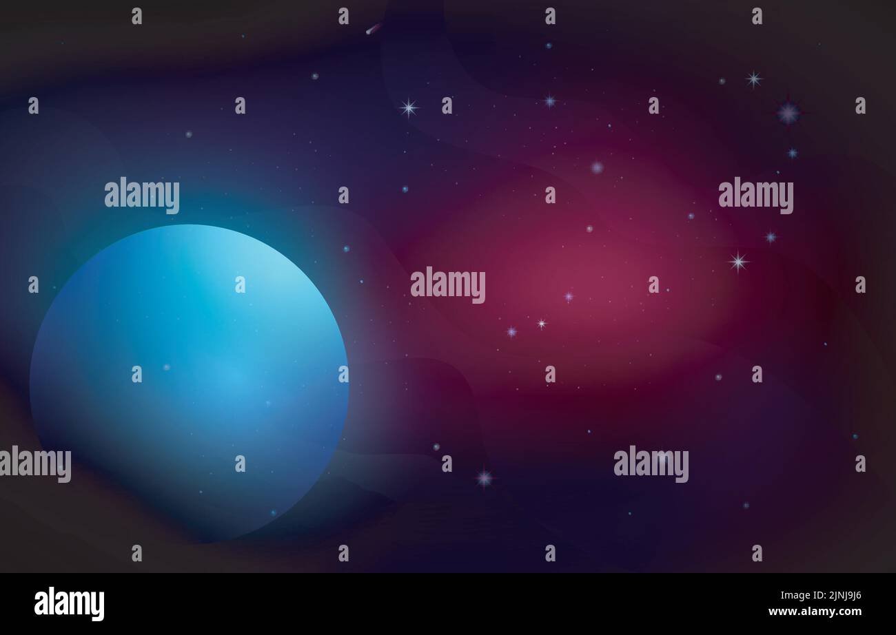 Beautiful Night Sky Space View Stars Background Stock Vector