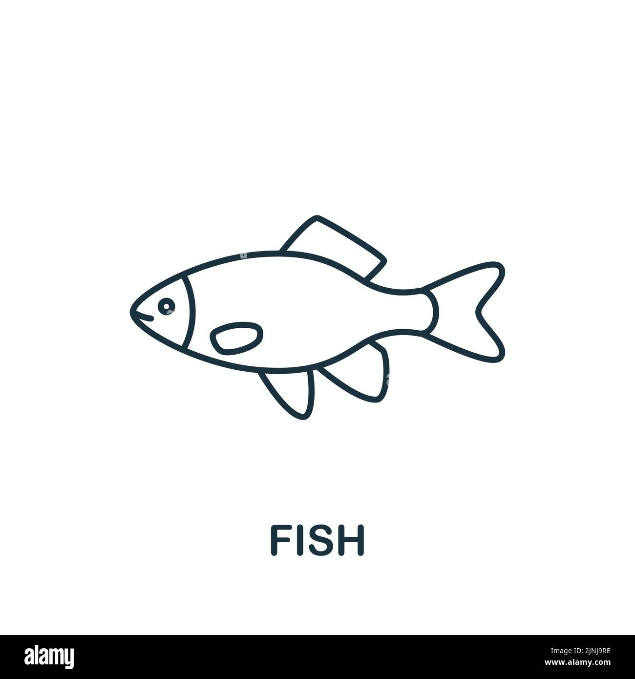 Fish icon. Monochrome simple Fishing icon for templates, web design and ...