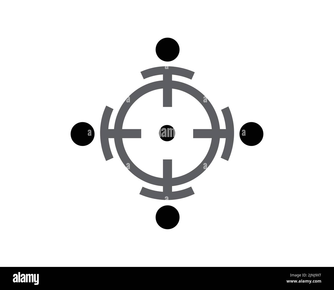 Simple and Creative Round Table Symbol visualized with Silhouette Style Stock Vector