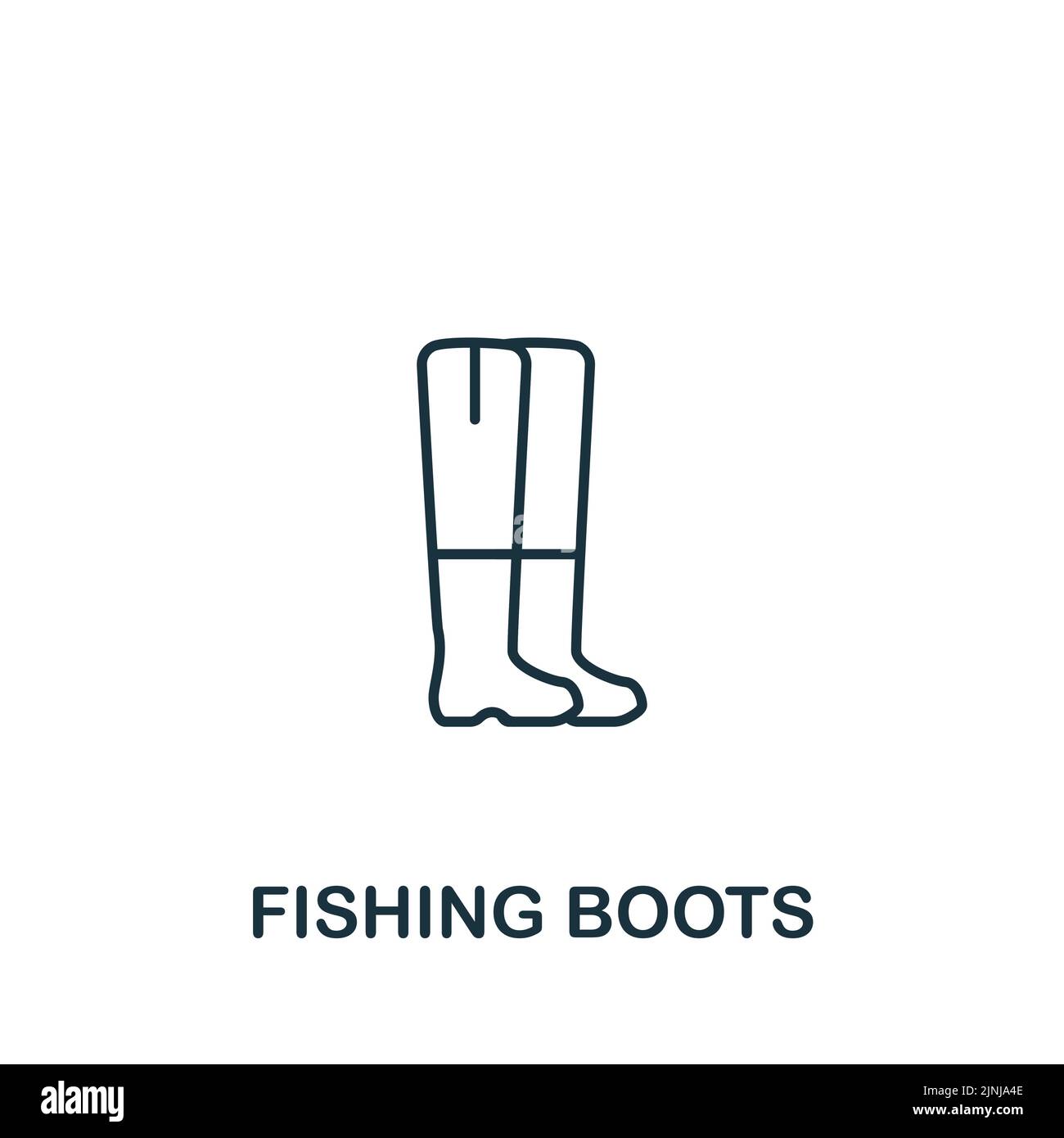 Fishing Boots icon. Monochrome simple Fishing icon for templates, web design and infographics Stock Vector