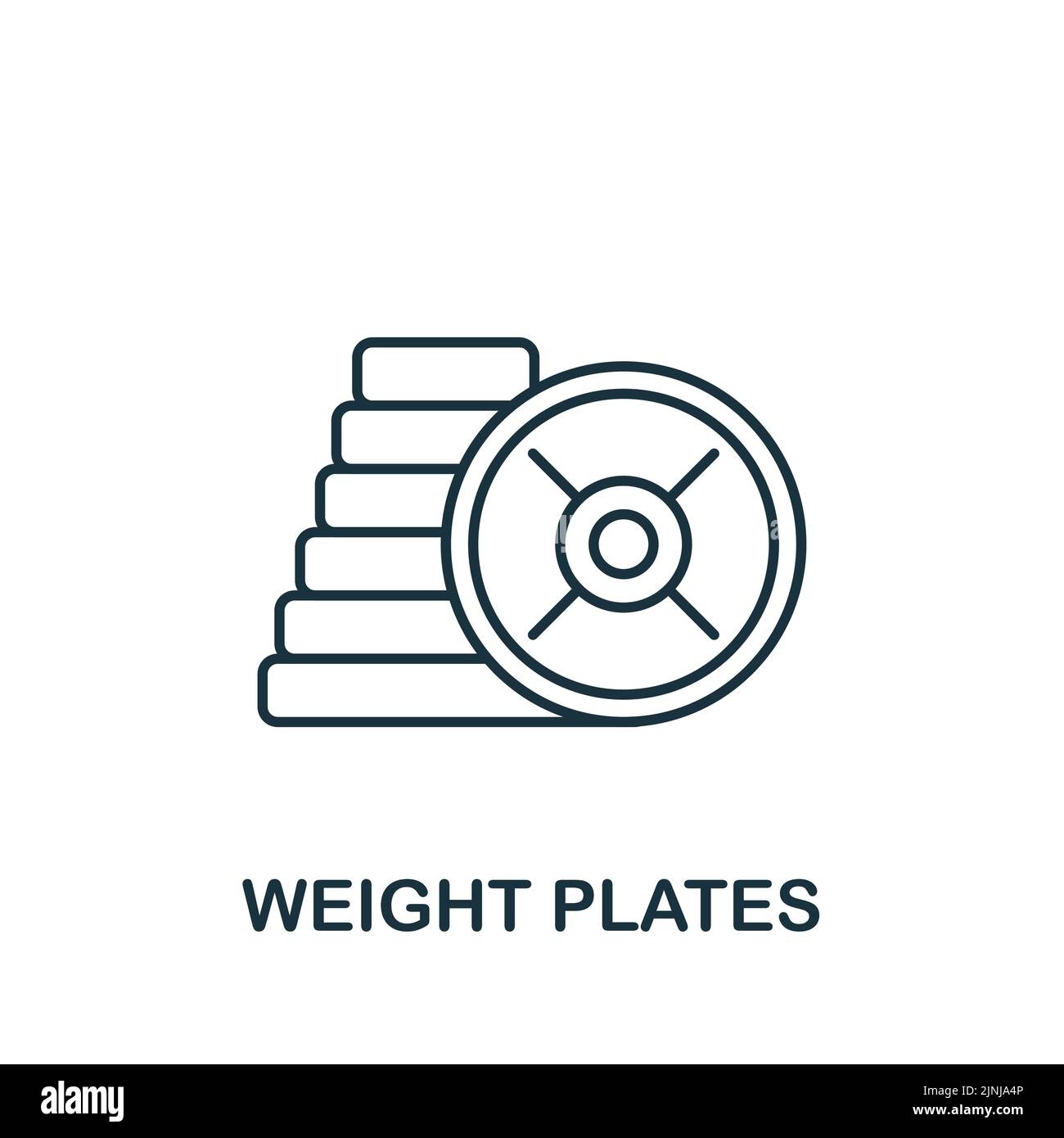 Weight Plates icon. Monochrome simple Fitness icon for templates, web