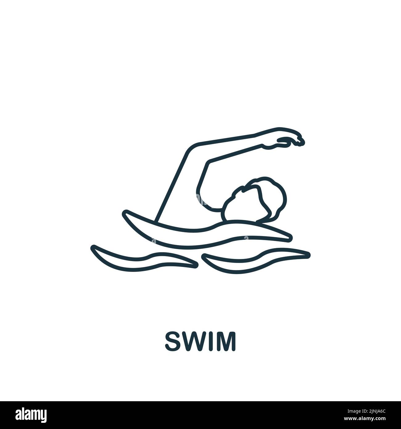 Swim icon. Monochrome simple Fitness icon for templates, web design and infographics Stock Vector