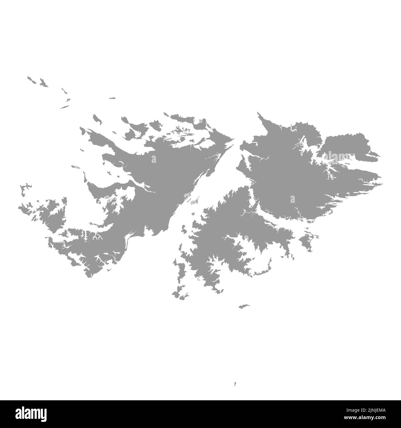 Falklands vector map solid silhouette Stock Vector