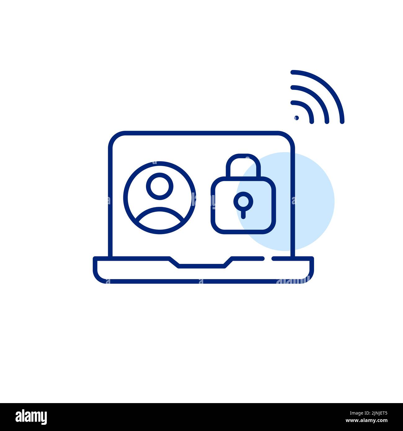 Secure user profile online. Pixel perfect, editable stroke line art ...