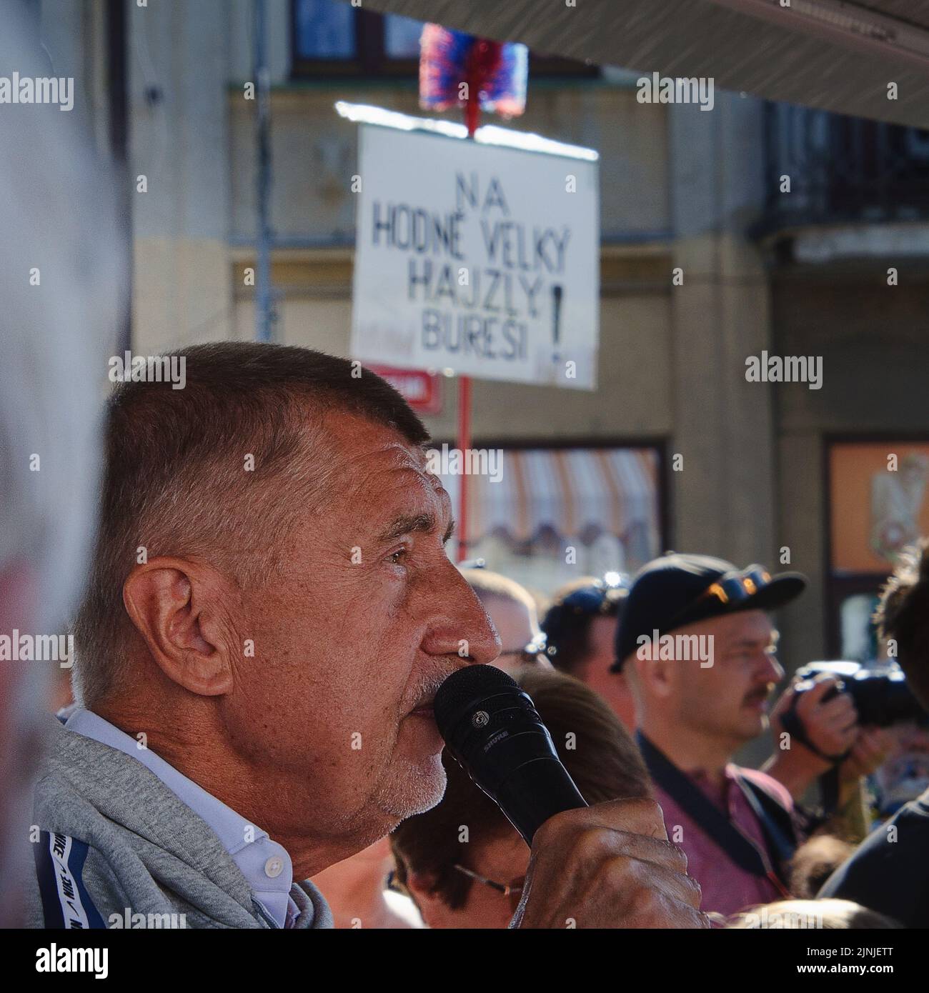 Pre-election meeting of Andrej Babis on August 11, 2022. (CTK Photo/Petr Malina) Stock Photo