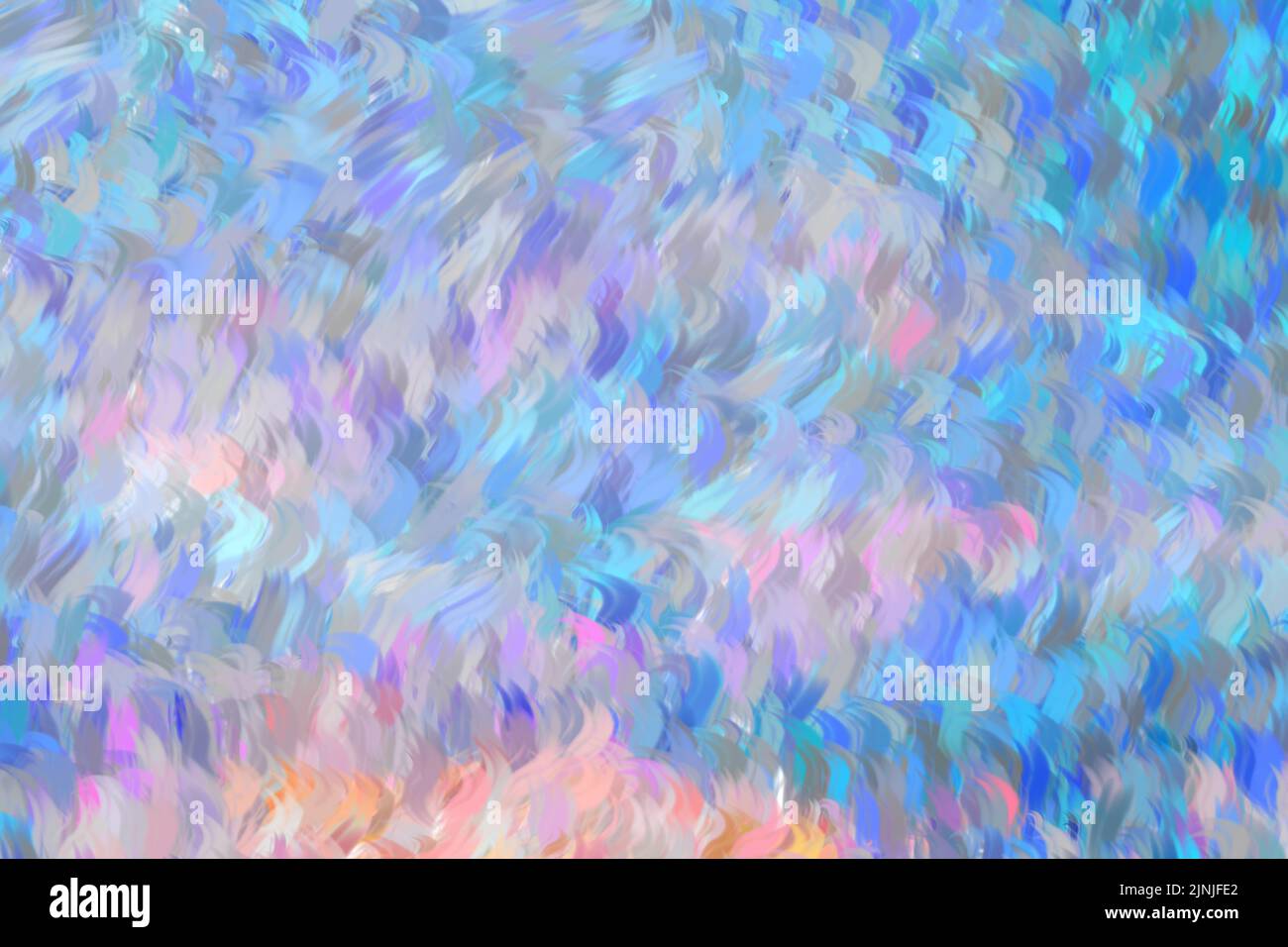 Feathered brush strokes in impressionist pastel colors. Painted in blue, aqua, turquoise, pink, gray, white, purple & peri in Van Gogh style. Stock Vector