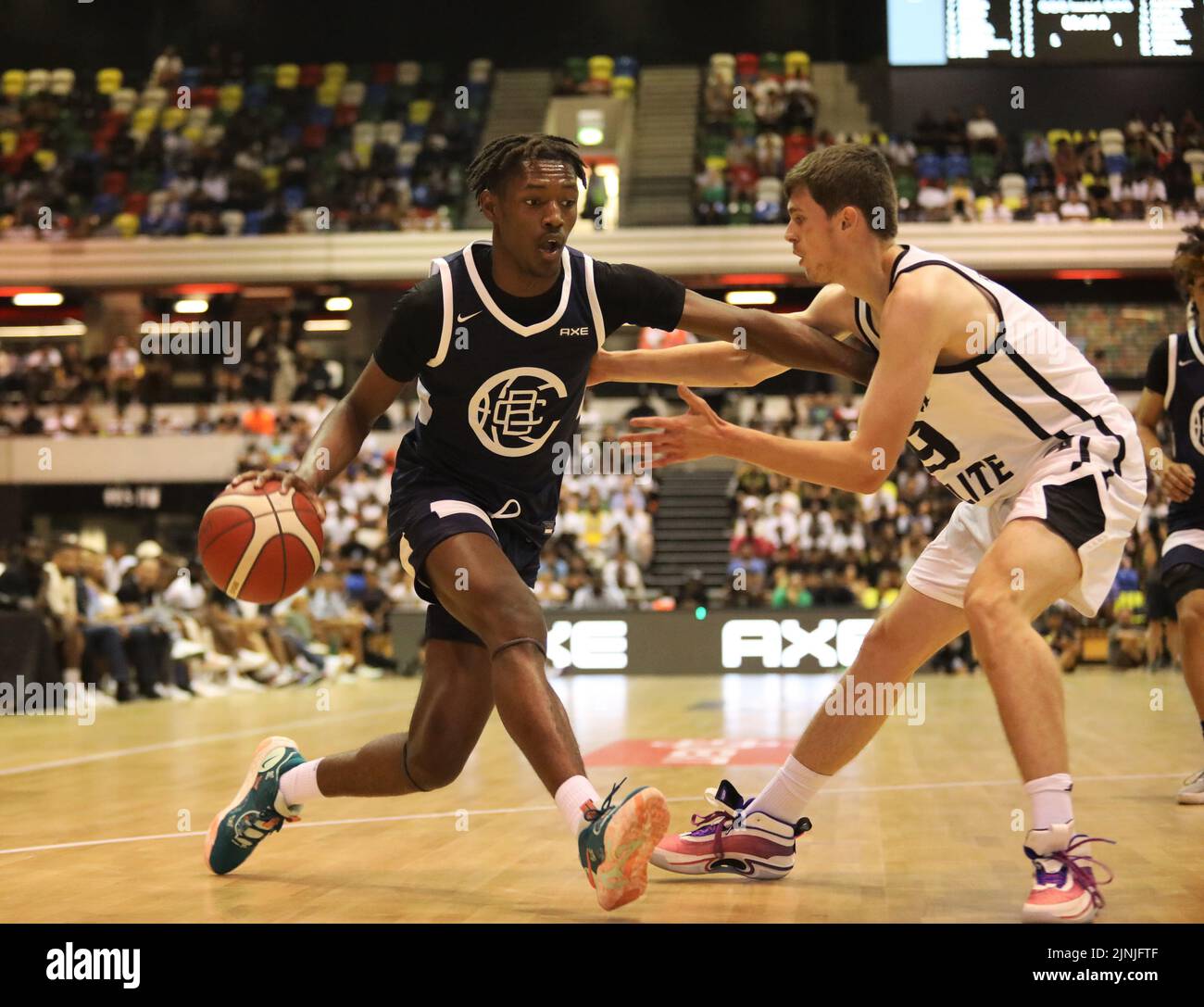 London, UK. 11th Aug, 2022. HoopsFix v California Basketball Club at at the Copper Box Arena, London, United Kingdom on 11 August 2022. Photo by Joshua Smith. Editorial use only, license required for commercial use. No use in betting, games or a single club/league/player publications. Credit: UK Sports Pics Ltd/Alamy Live News Stock Photo