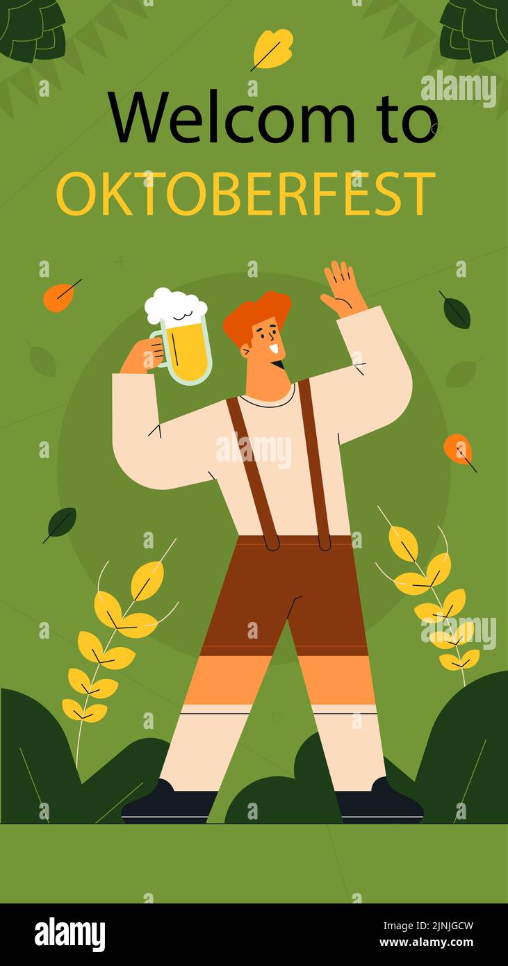 Flat oktoberfest stories set Vector illustration Stock Vector Image ...