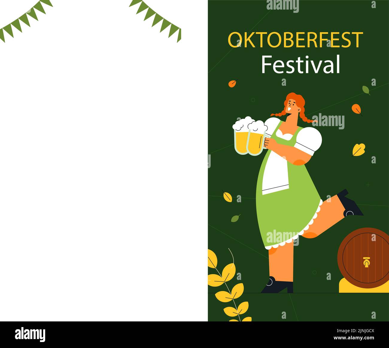 Flat oktoberfest stories set Vector illustration Stock Vector Image ...