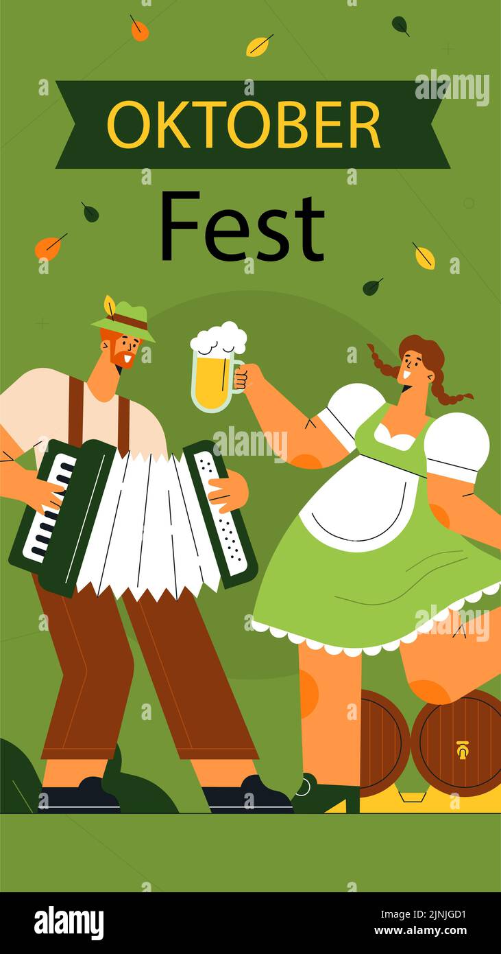 Flat oktoberfest stories set Vector illustration Stock Vector Image ...
