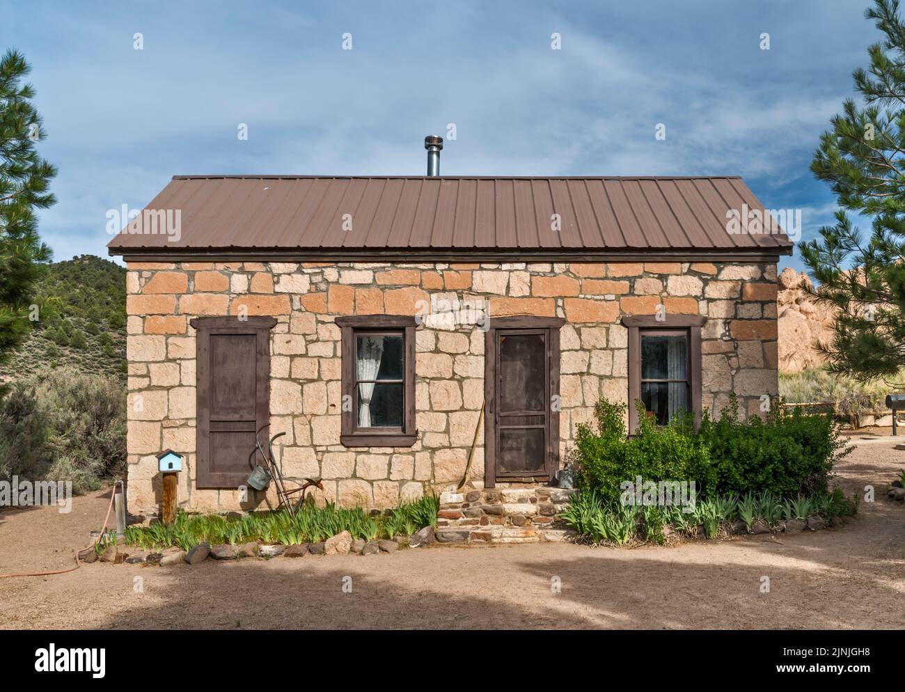 George Moody Cabin, 1870's, pioneer house at Spring Valley, near Ursine, Nevada, USA Stock Photo