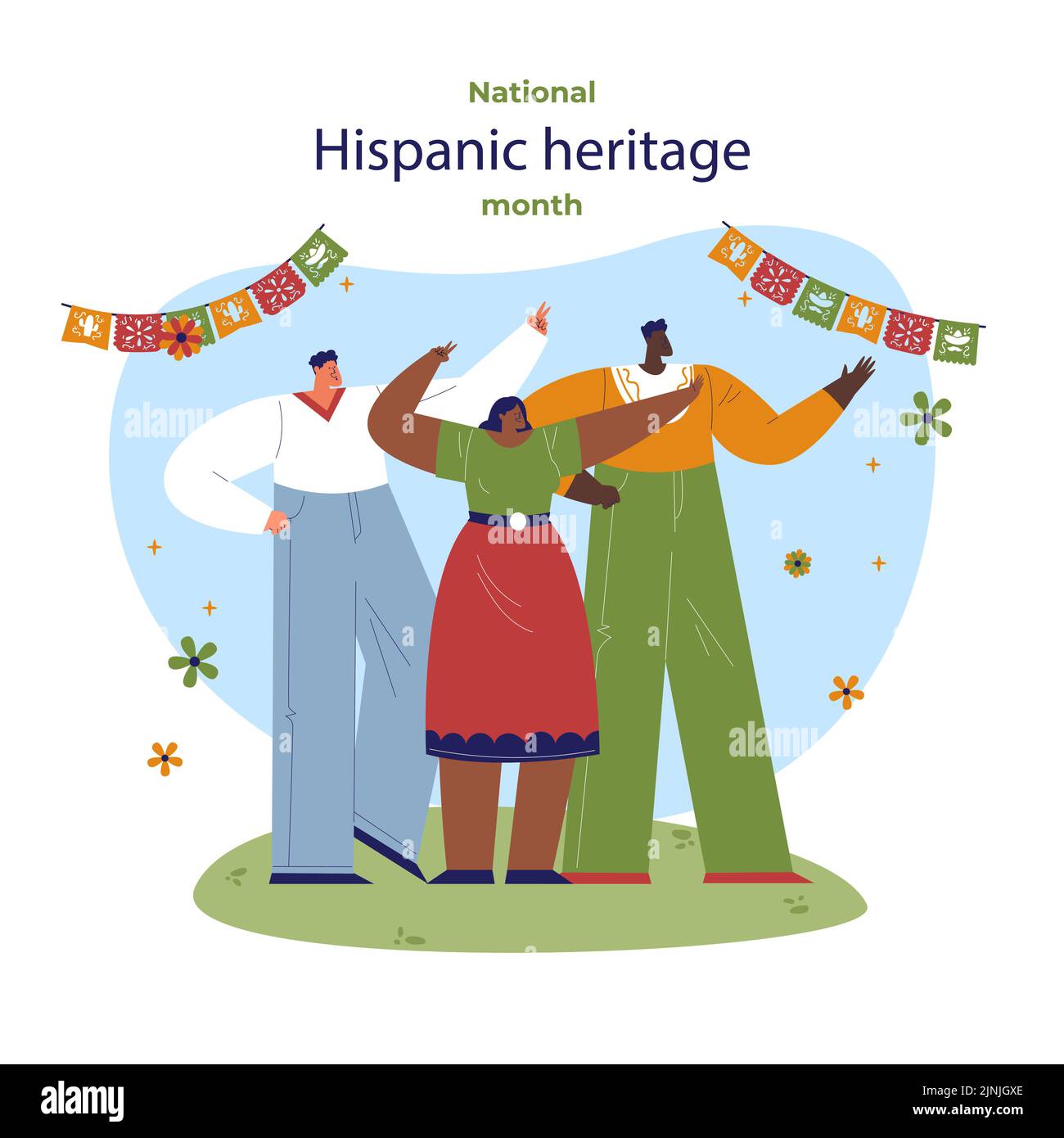 Flat Illustration For National Hispanic Heritage Month Vector