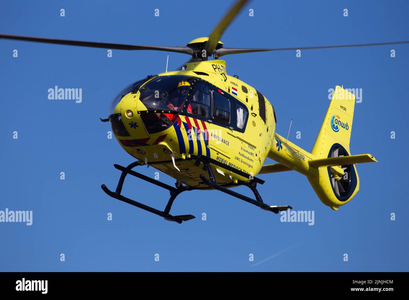 Airbus Helicopter EC-135 (H135) Trauma helicopter The EC-135 (H135) helicopter is a 2-engine helicopter, which is widely used by emergency services. Stock Photo