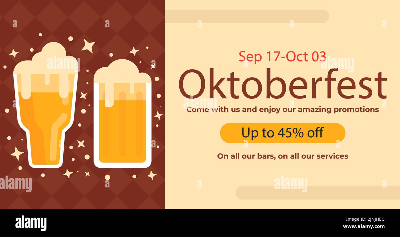 Flat oktoberfest social media promo template Vector illustration Stock ...