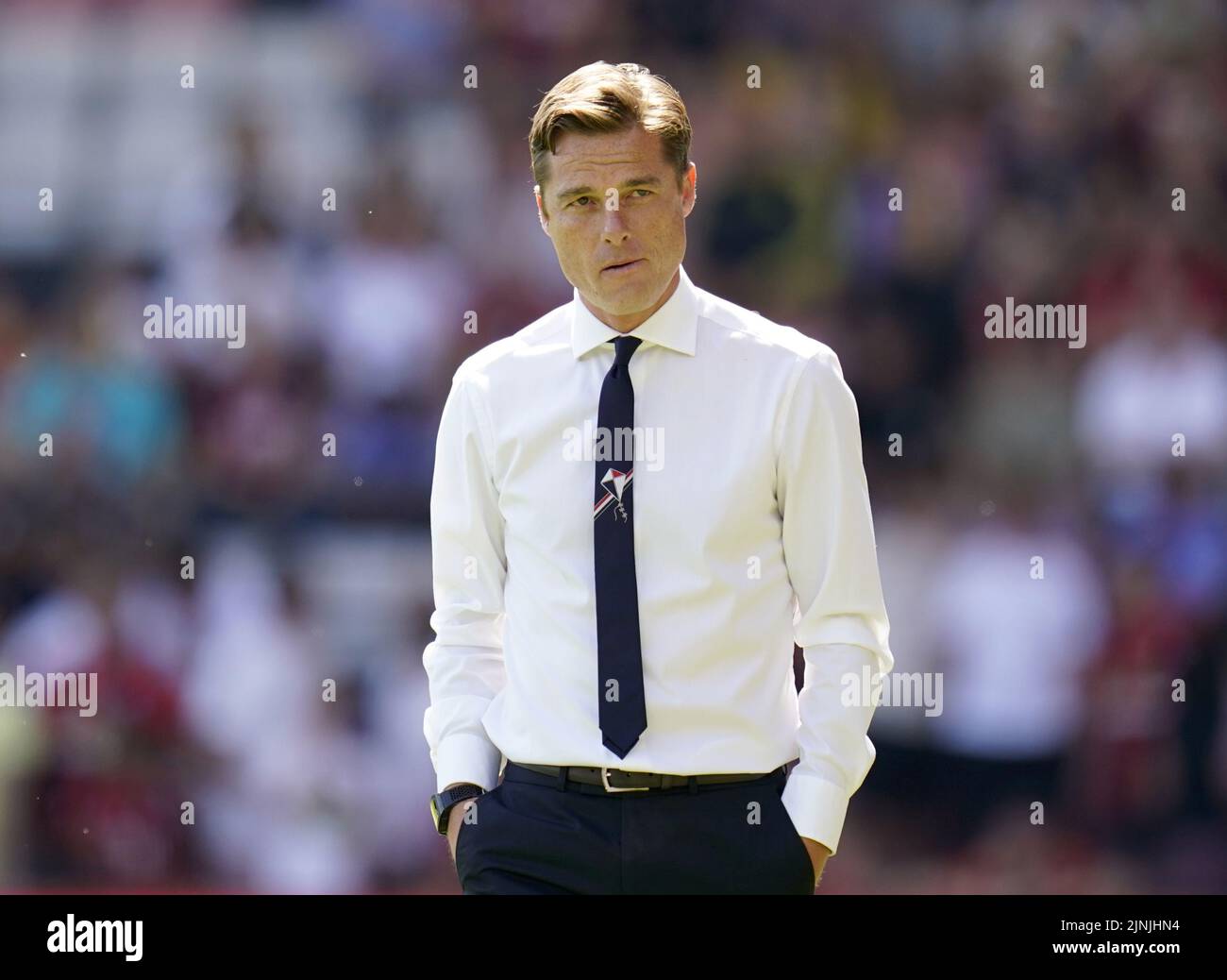 File photo dated 06-08-2022 of Bournemouth manager Scott Parker who is confident his squad can rise to the challenge of a tough run of Premier League games - starting with a trip to champions Manchester City. Issue date: Friday August 12, 2022. Stock Photo