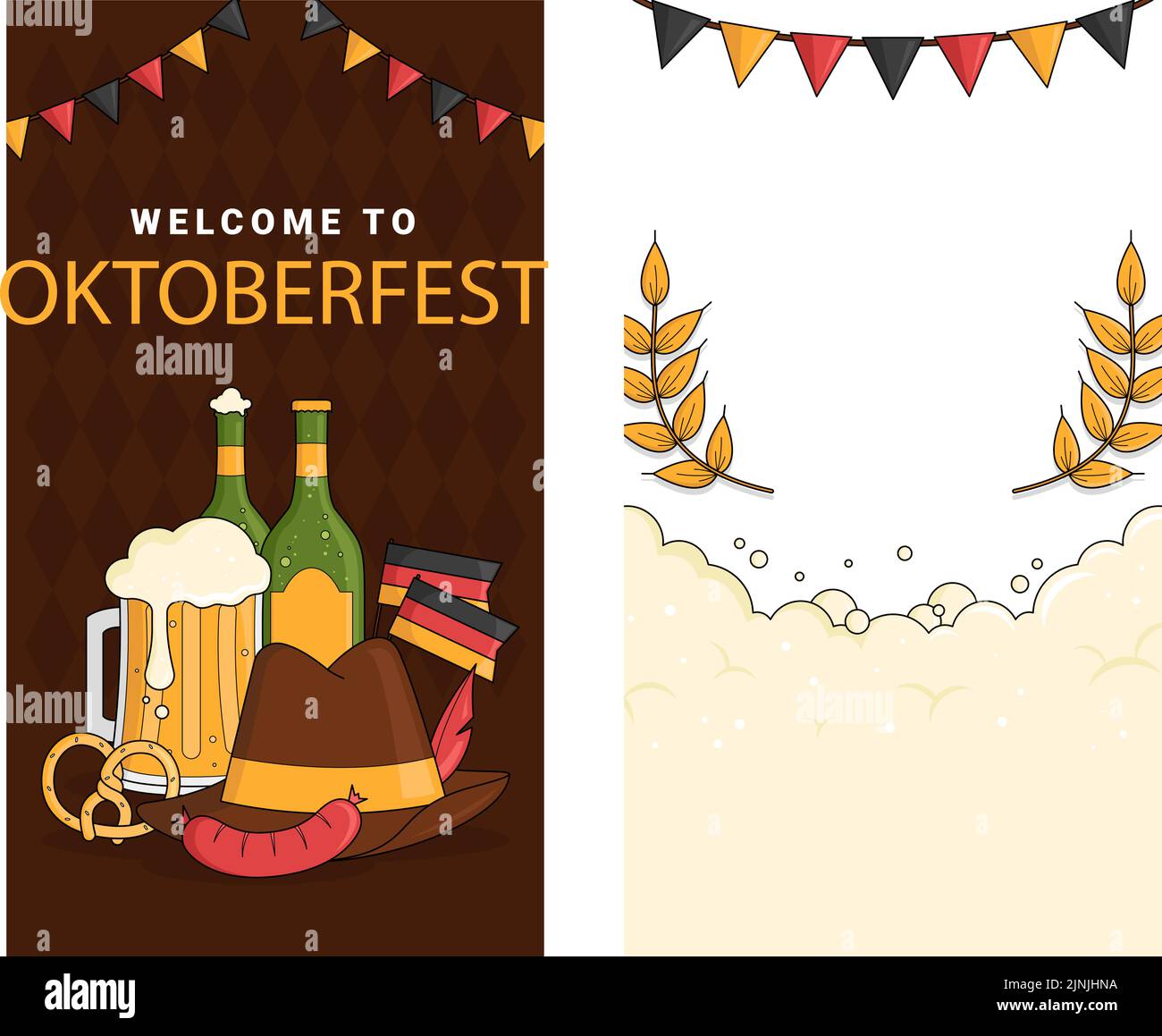 Hand drawn oktoberfest stories set Vector illustration Stock Vector ...