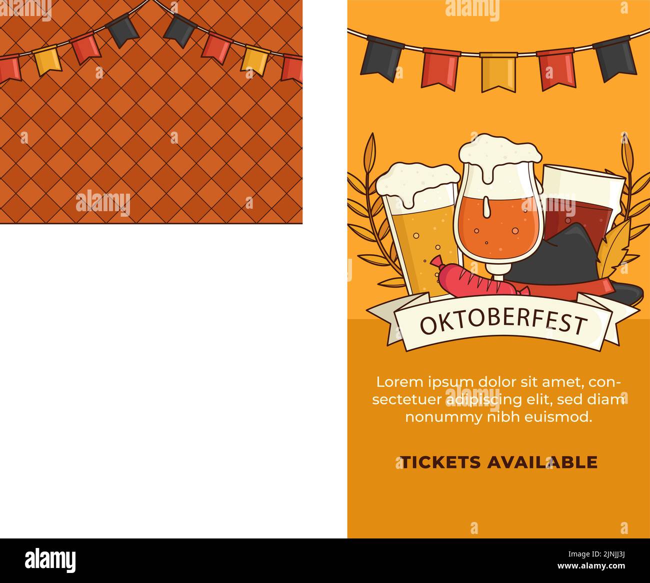 Hand drawn oktoberfest stories set Vector illustration Stock Vector ...