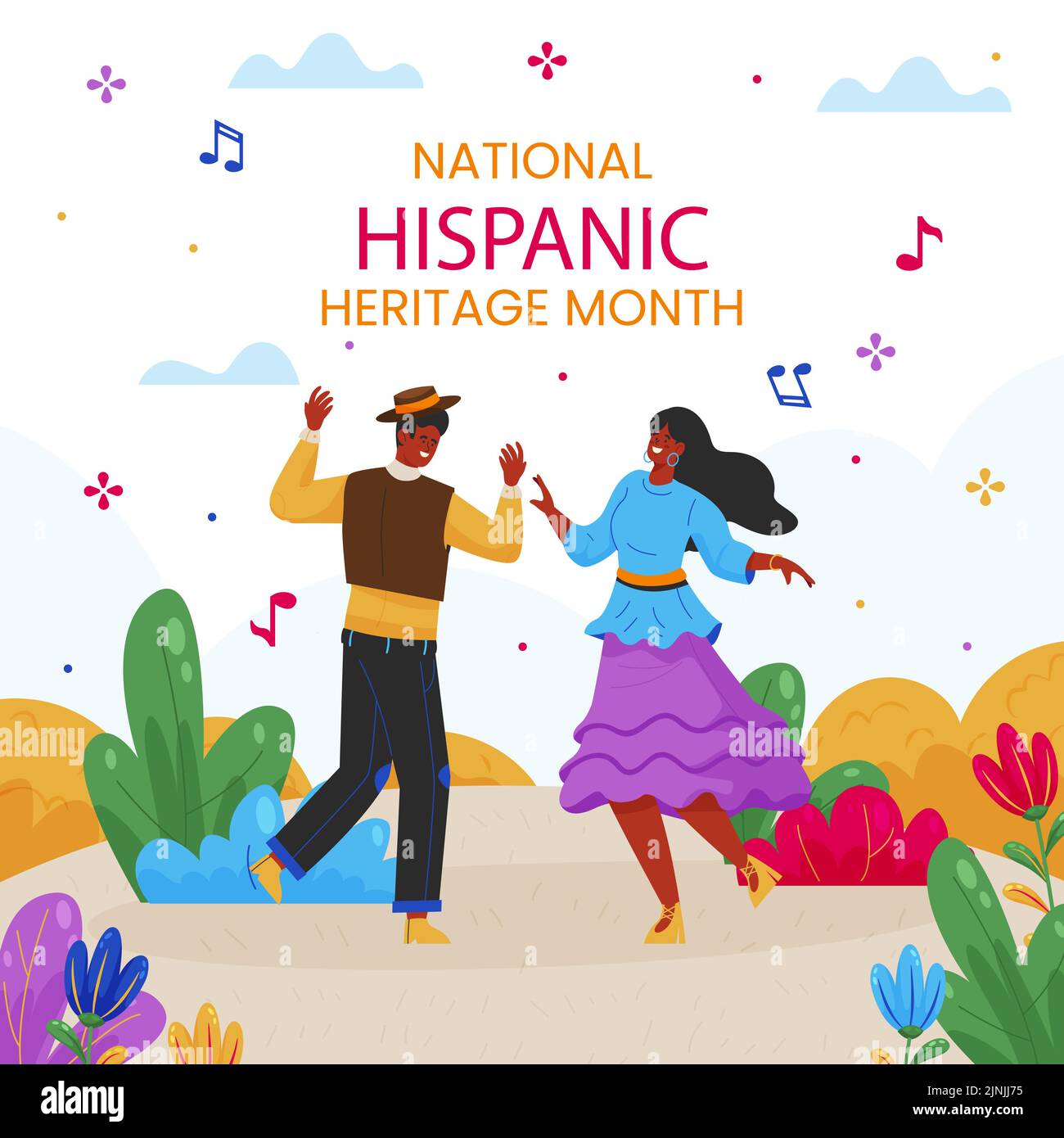 Flat illustration for national hispanic heritage month Vector ...