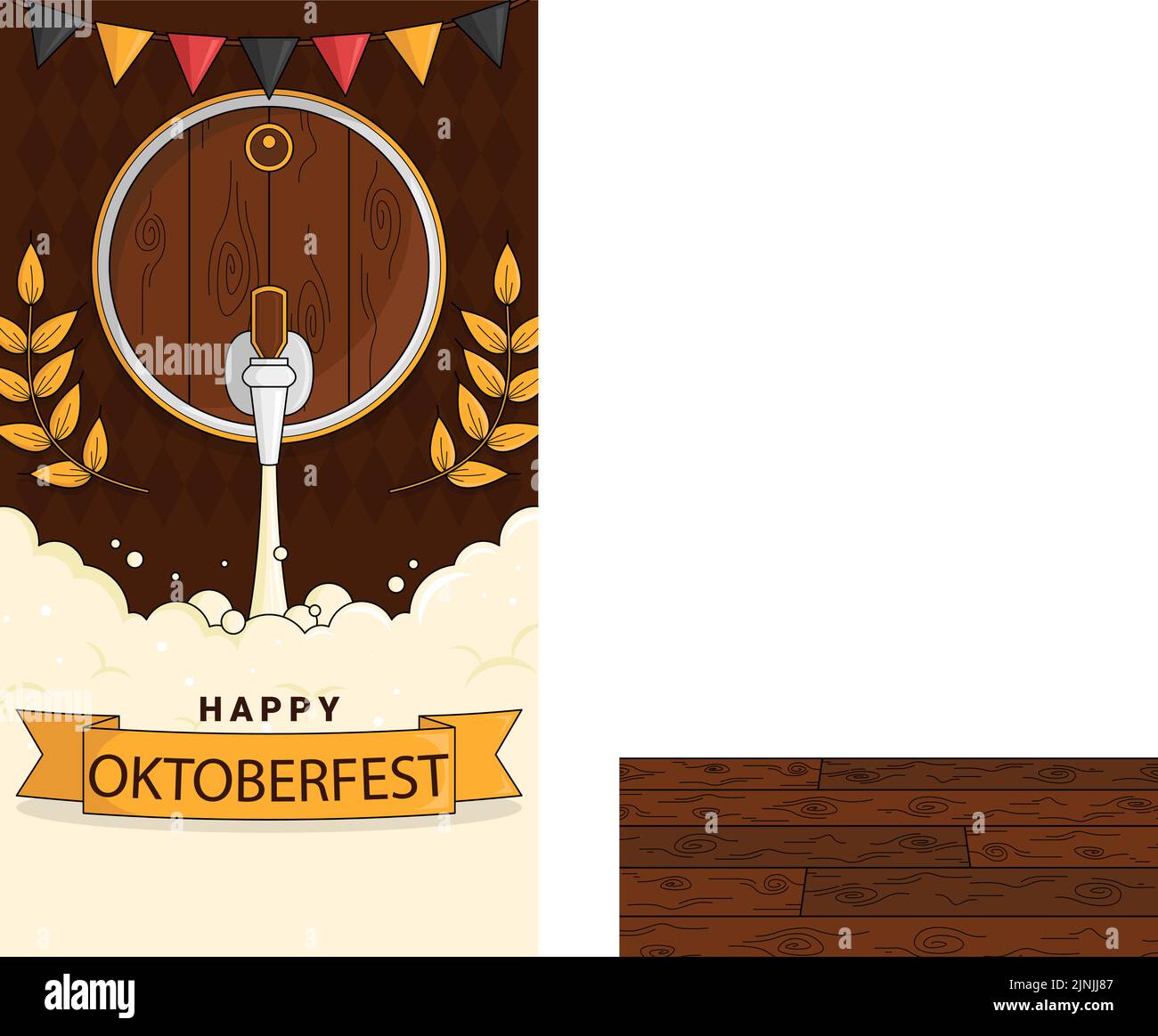 Hand drawn oktoberfest stories set Vector illustration Stock Vector ...