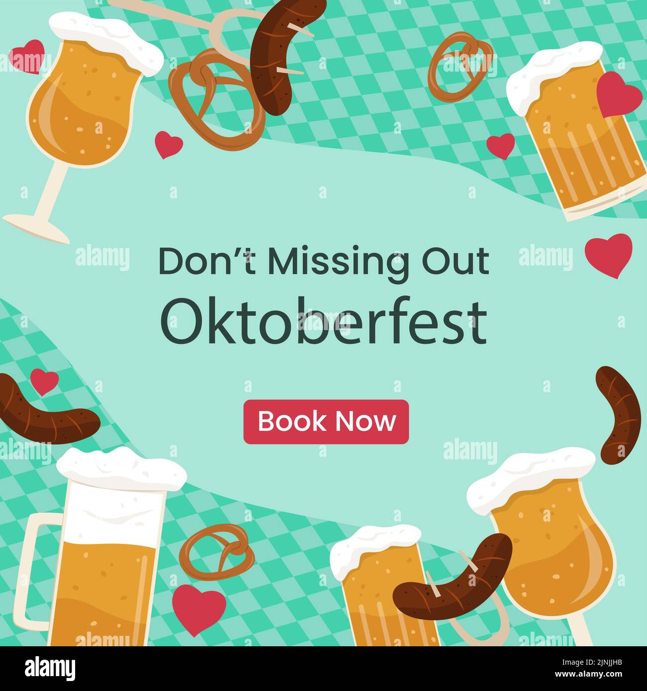Flat oktoberfest posts set Vector illustration Stock Vector Image & Art ...