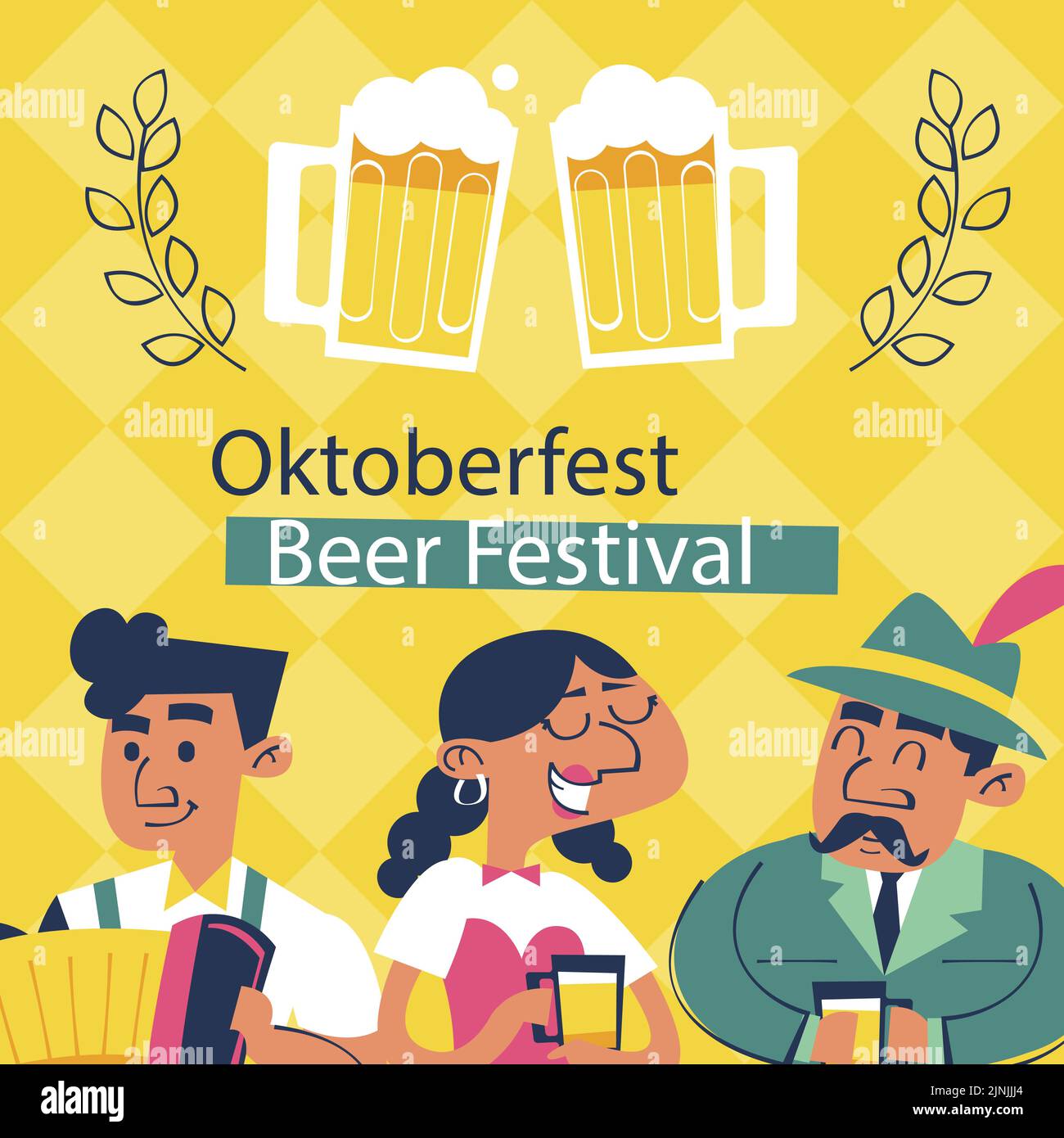 Flat oktoberfest posts set Vector illustration Stock Vector Image & Art ...
