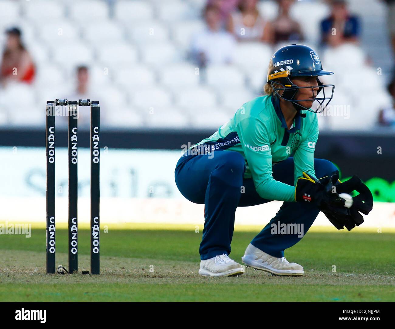LONDON ENGLAND - AUGUST  11 : Lauren Winfield-Hill during The Hundred Women match between Oval Invincible's Women against Northern Supercharges Women Stock Photo