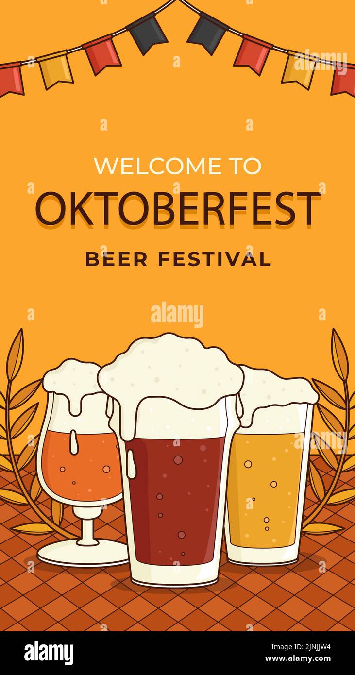 Hand drawn oktoberfest stories set Vector illustration Stock Vector ...