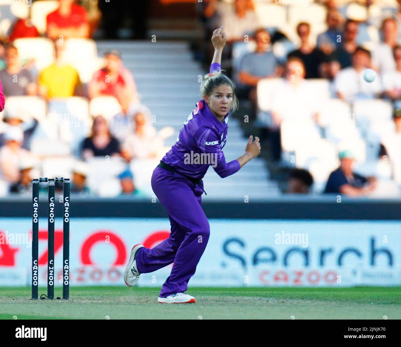 LONDON ENGLAND - AUGUST  11 : Lucy Higham of Northern Supercharges Women during The Hundred Women match between Oval Invincible's Women against Northe Stock Photo