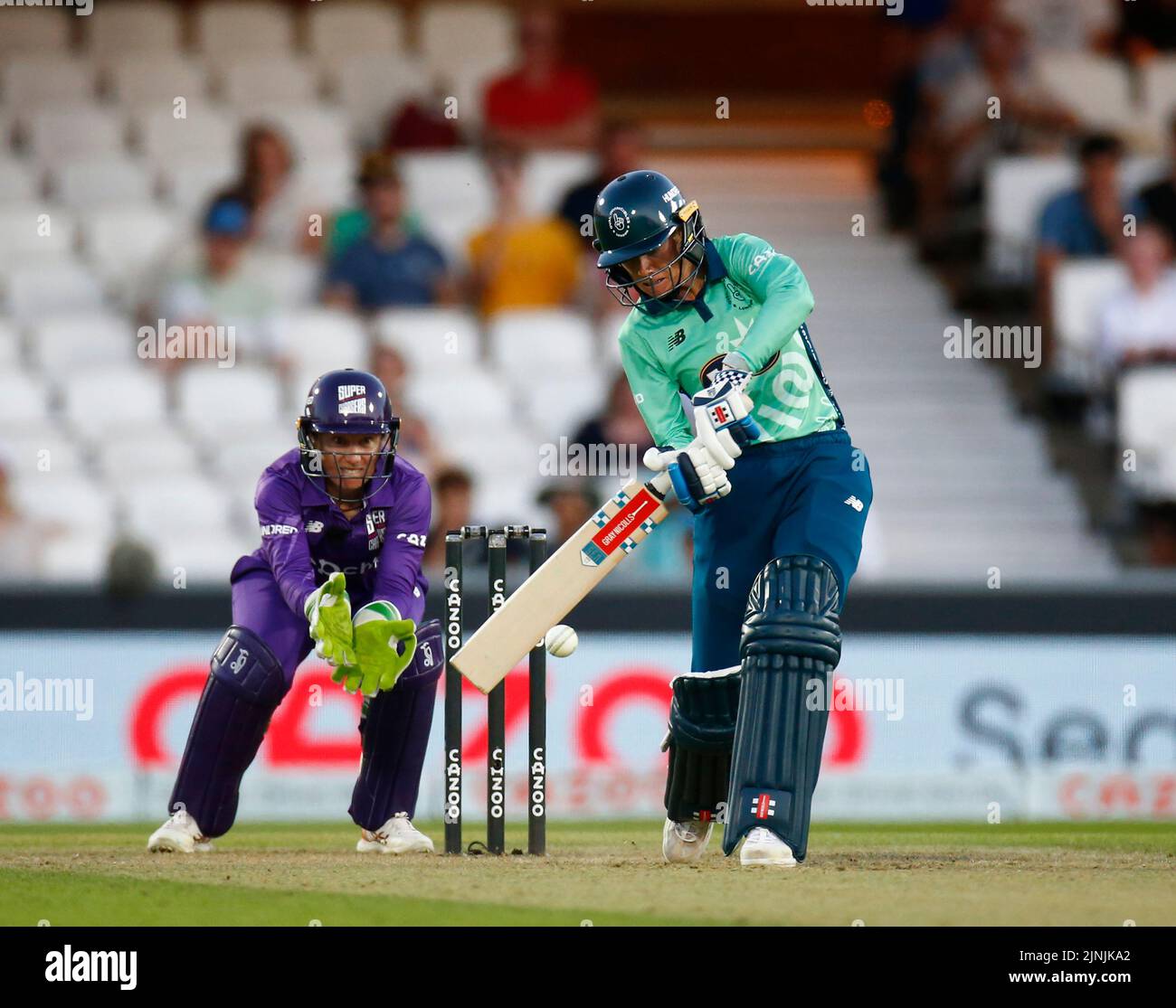 LONDON ENGLAND - AUGUST  11 :Lauren Winfield-Hill  during The Hundred Women match between Oval Invincible's Women against Northern Supercharges Women Stock Photo