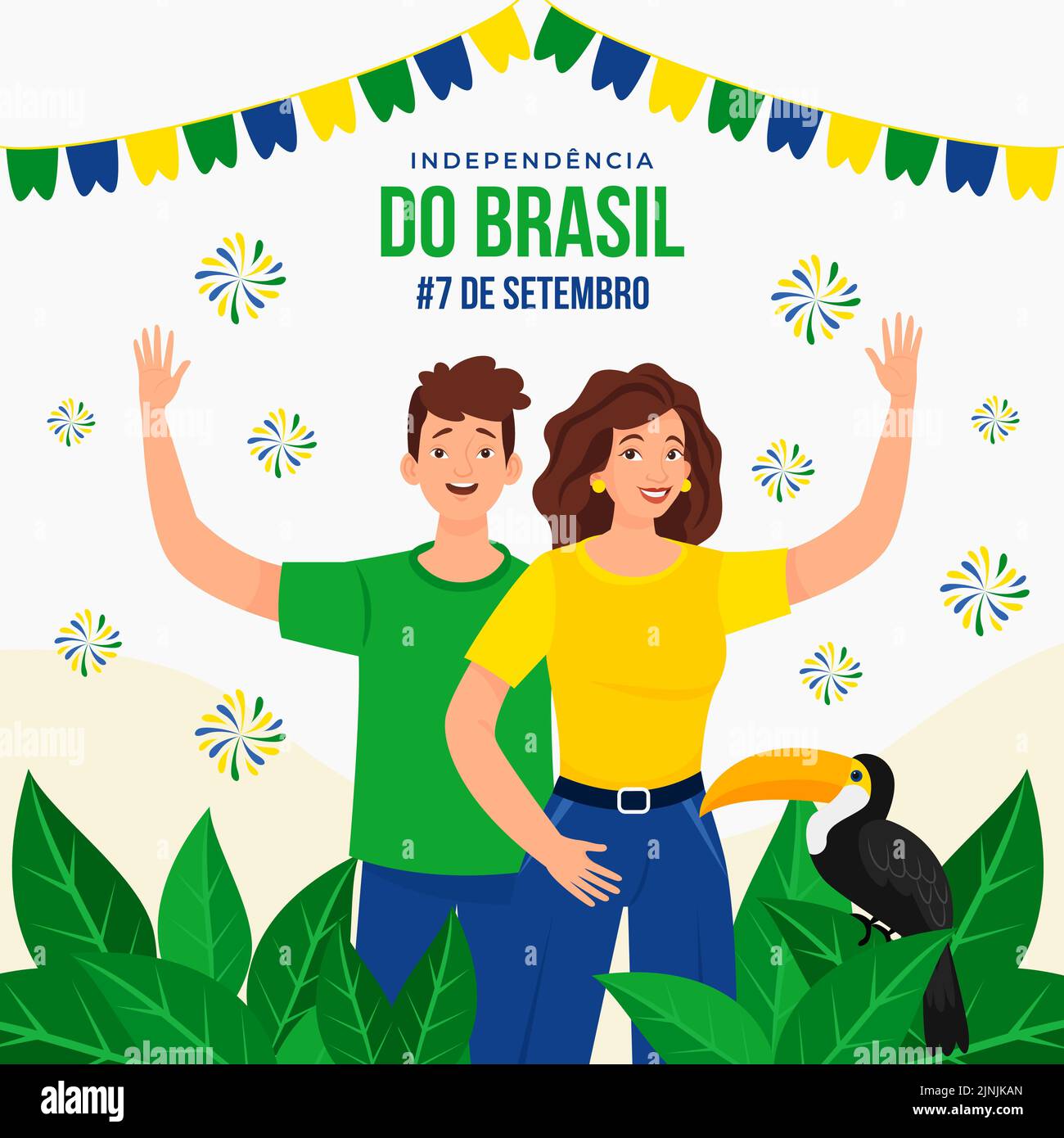 Flat illustration for 7 de setembro celebration Vector illustration. Stock Vector