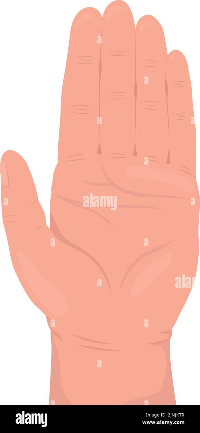Restriction semi flat color vector hand gesture Stock Vector
