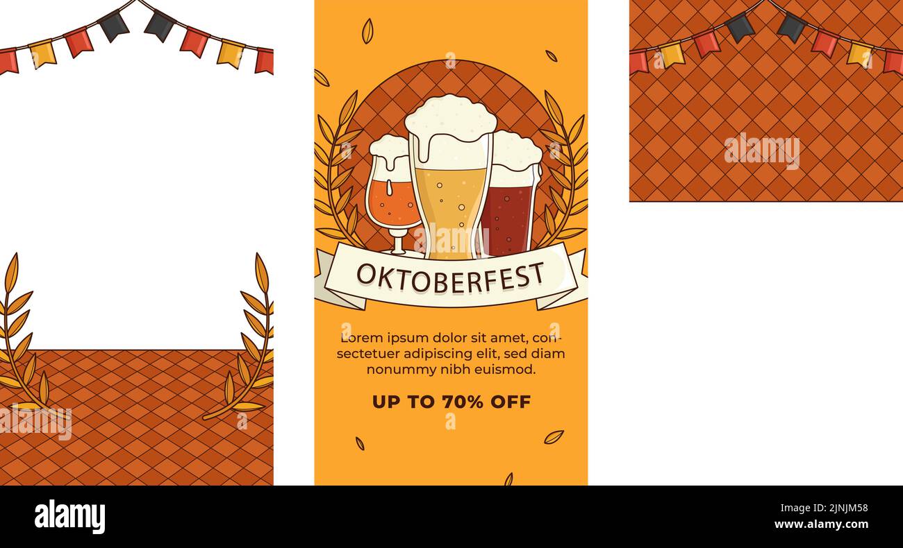 Hand drawn oktoberfest stories set Vector illustration Stock Vector ...