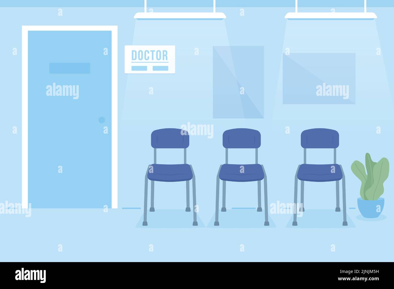 Chairs in doctor office reception room flat color vector illustration Stock Vector Image & Art
