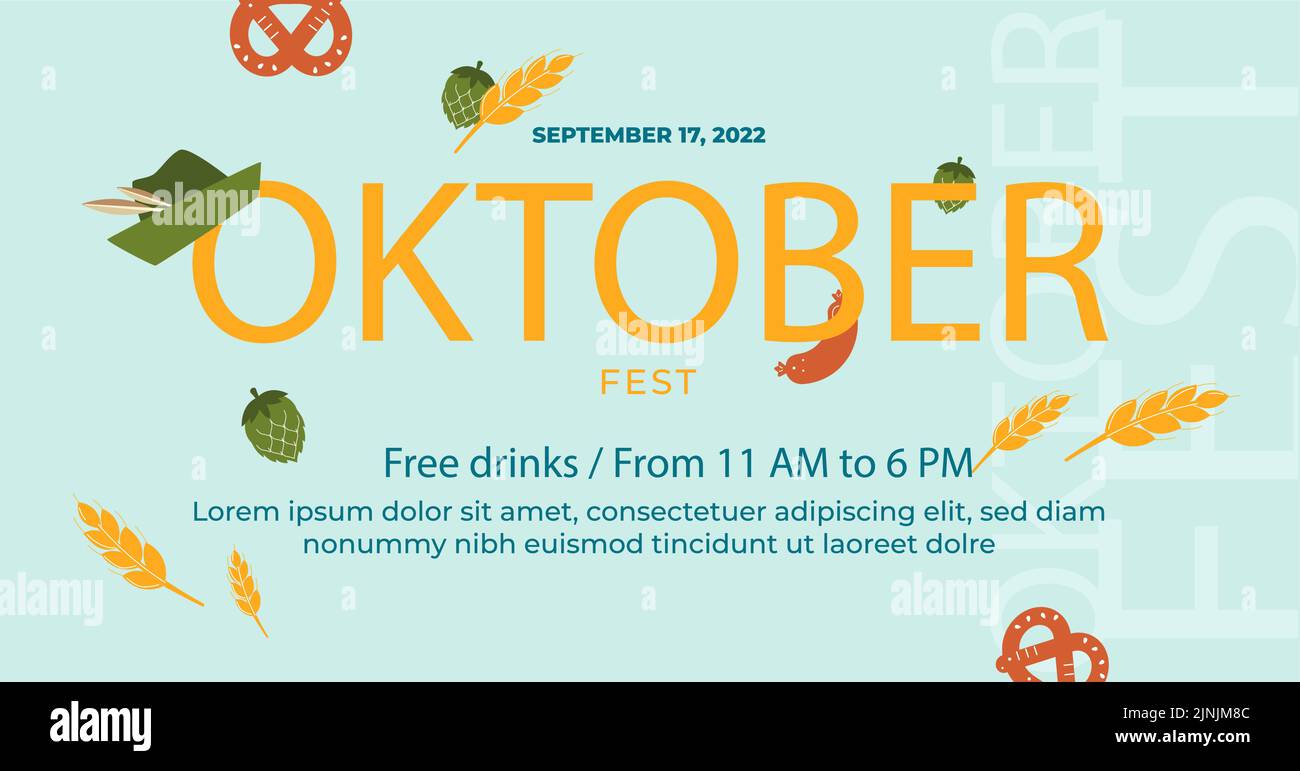 Flat oktoberfest social media post template Vector illustration Stock ...
