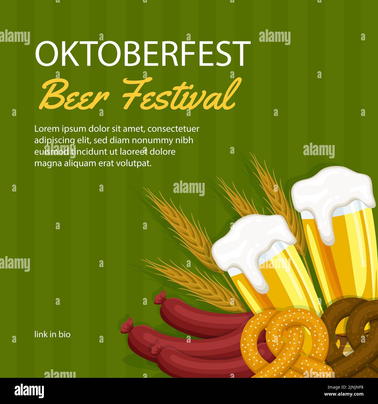 Flat oktoberfest posts set Vector illustration Stock Vector Image & Art ...