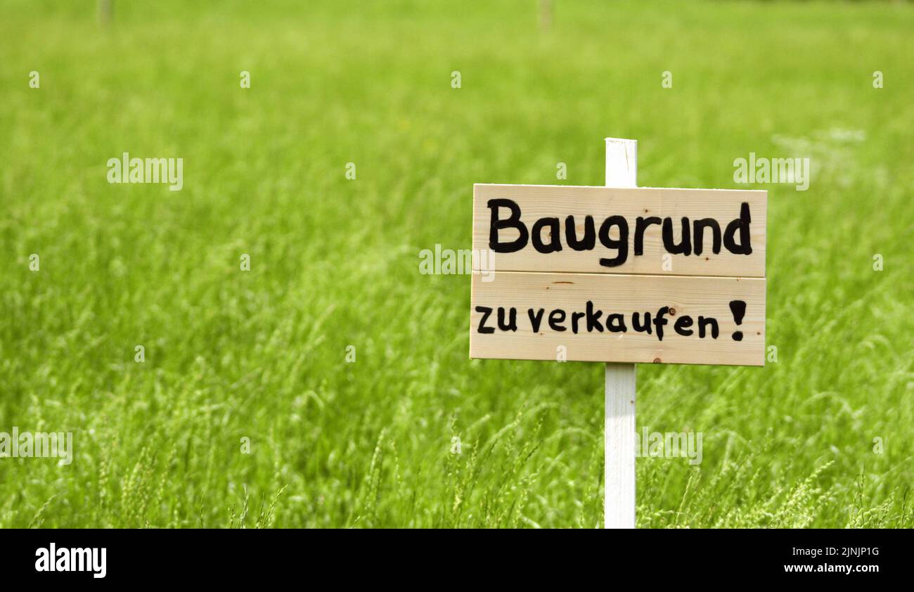 Plot of land for sale, Germany Stock Photo