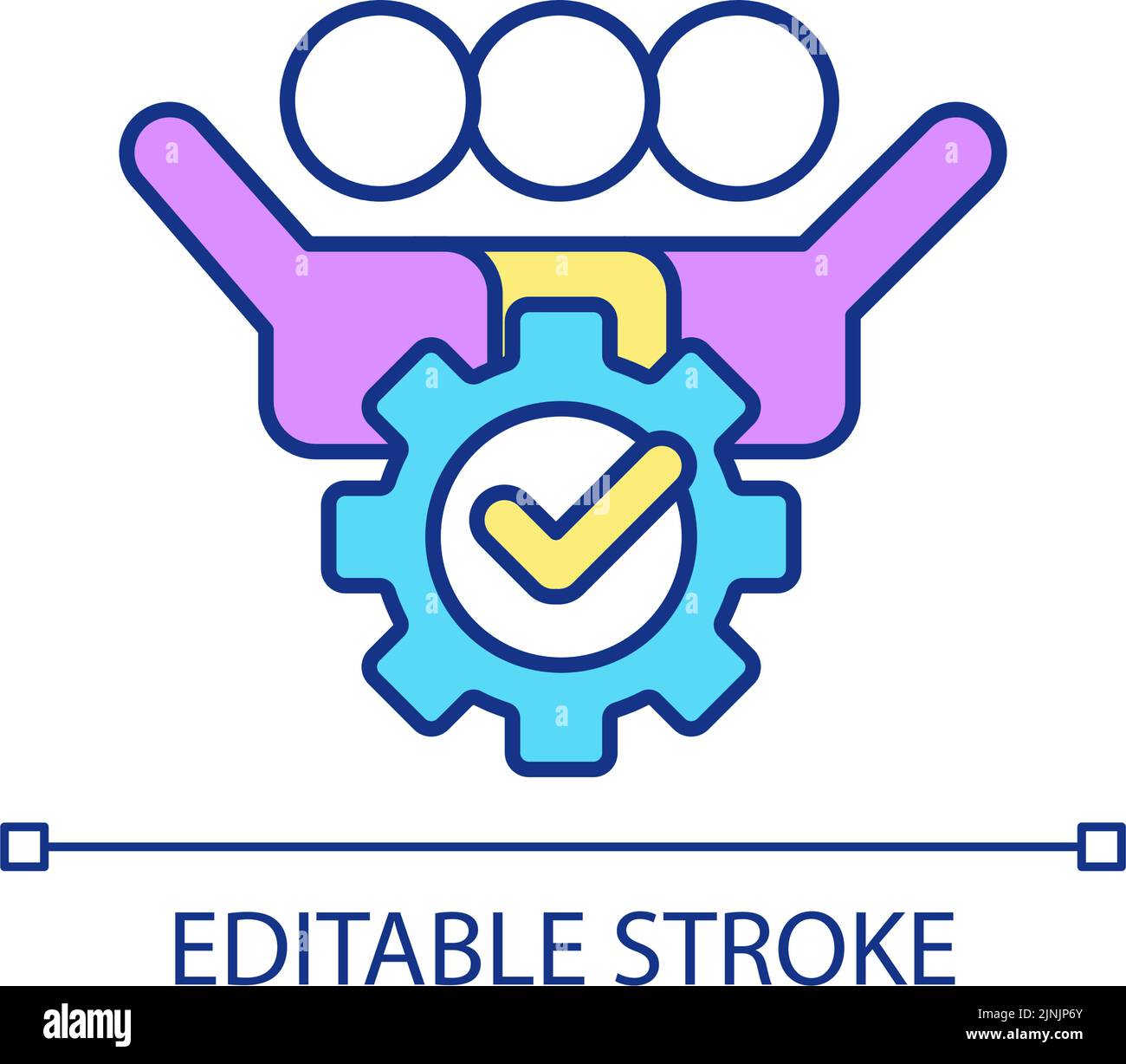 Collaborative activities RGB color icon Stock Vector