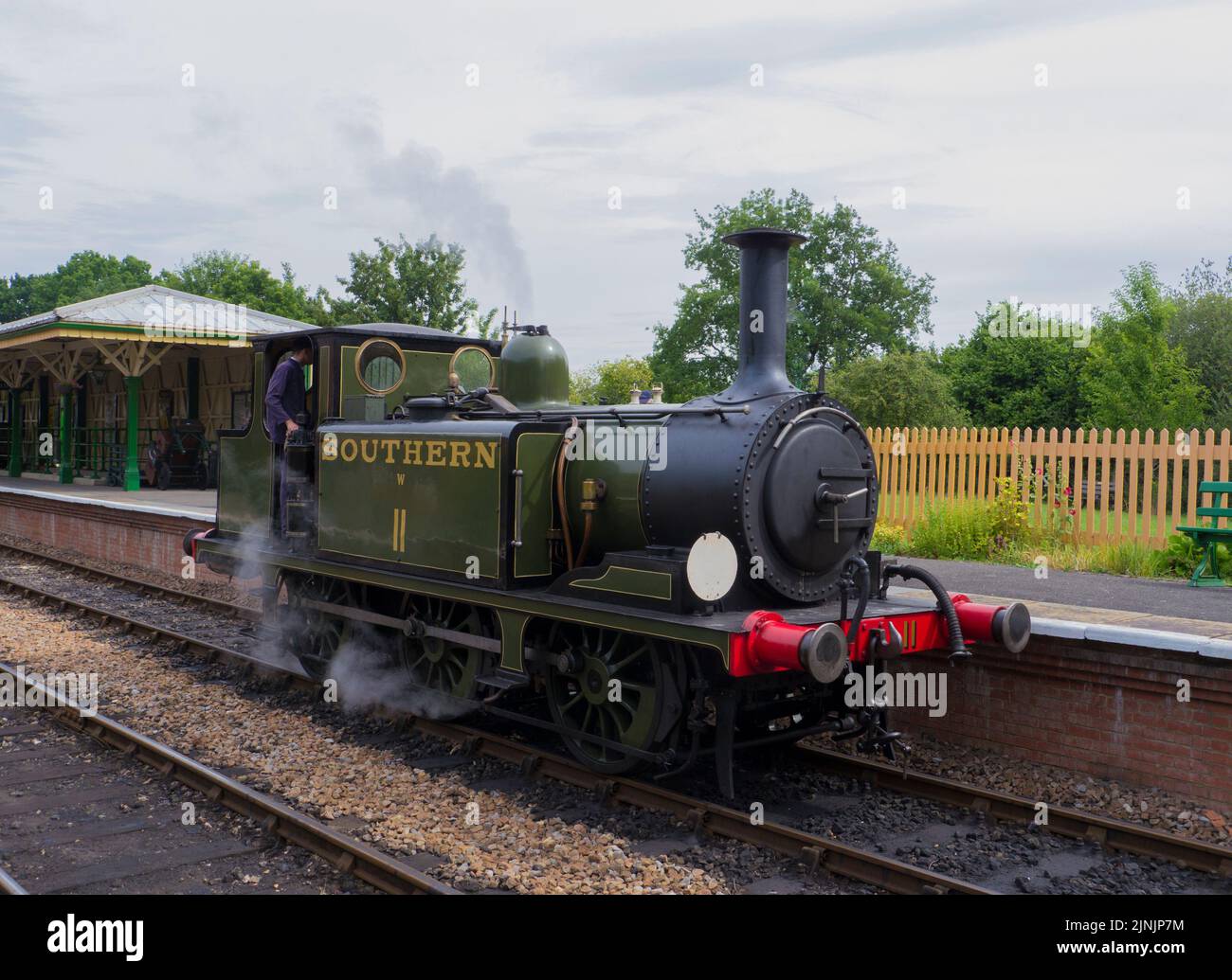 A1X (Terrier) Class W11 'Newport' locomotive at Kingscote station on the Bluebell Railway . Stock Photo