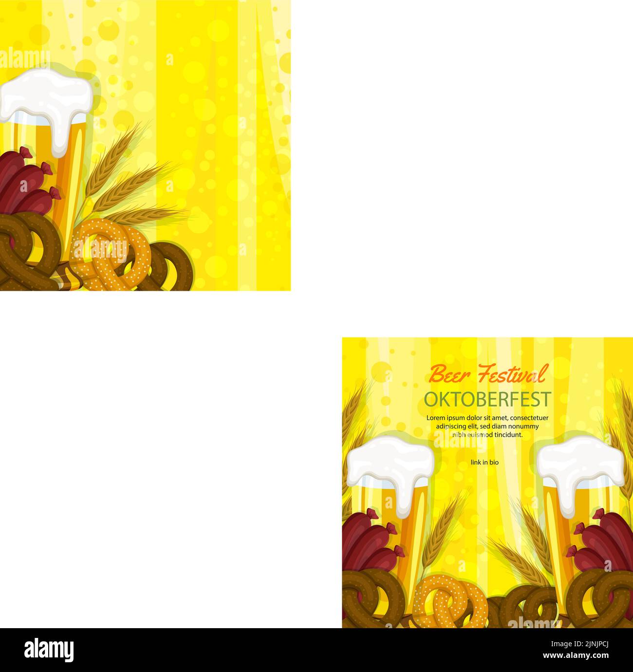 Flat oktoberfest posts set Vector illustration Stock Vector Image & Art ...