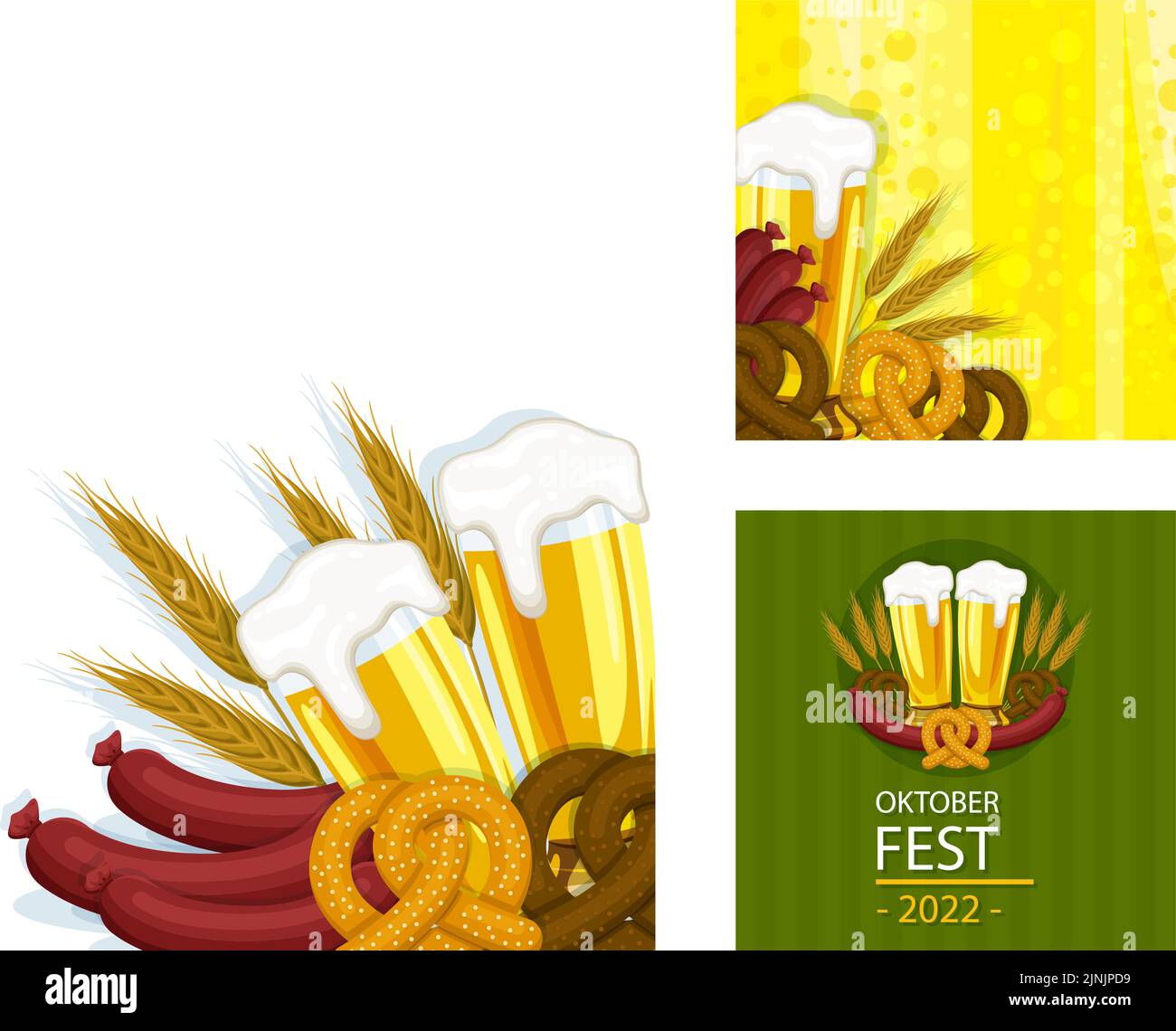 Flat oktoberfest posts set Vector illustration Stock Vector Image & Art ...