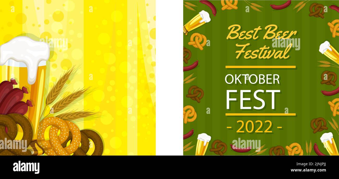 Flat oktoberfest posts set Vector illustration Stock Vector Image & Art ...