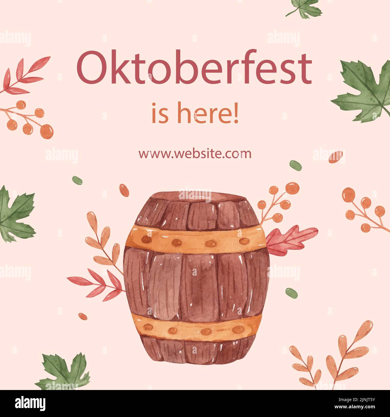 Watercolor oktoberfest posts set Vector illustration Stock Vector Image ...