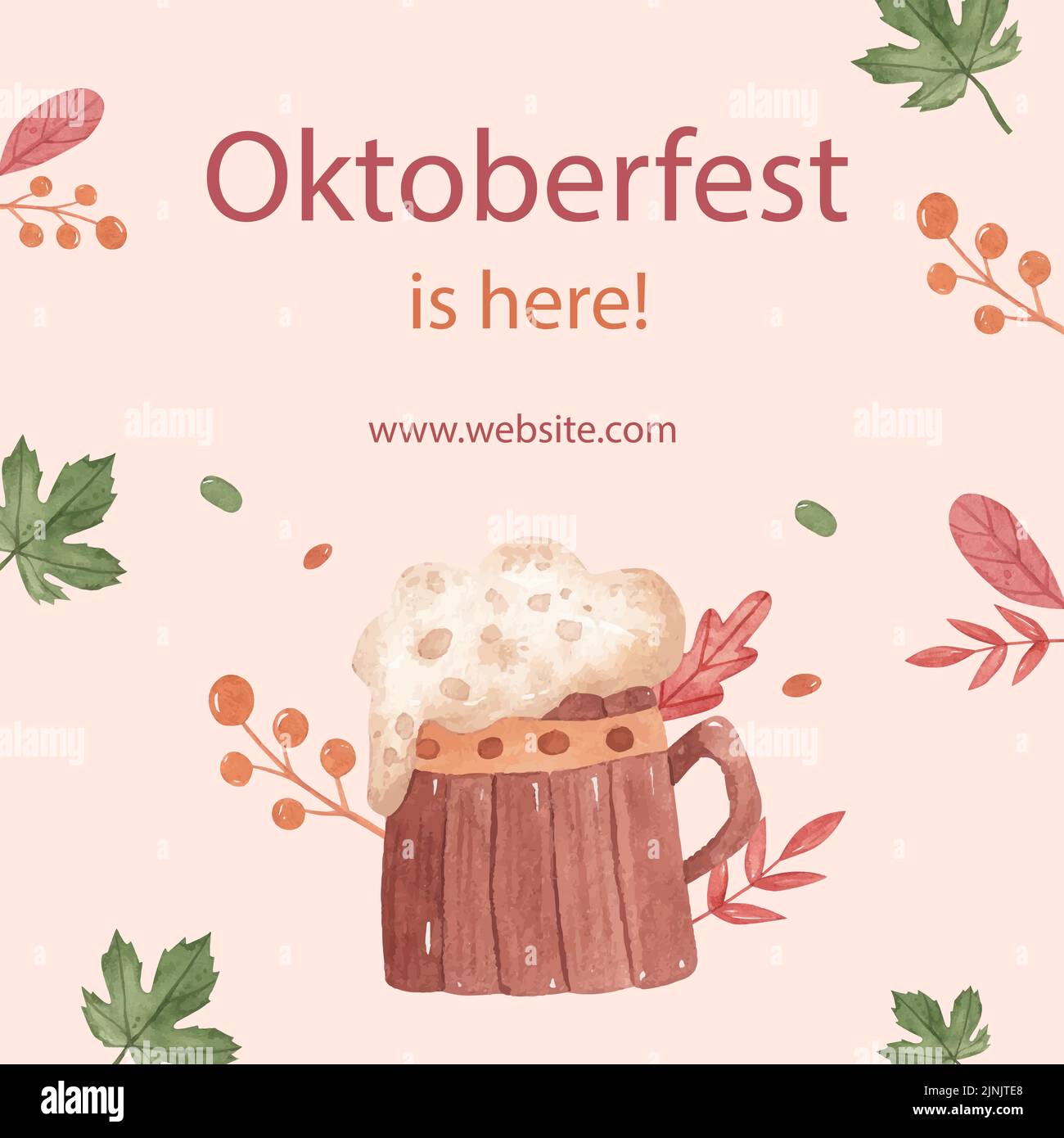 Watercolor oktoberfest posts set Vector illustration Stock Vector Image ...